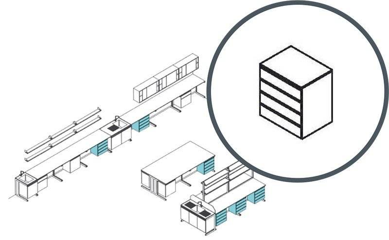 Muebles deslizantes 3-4 cajones 2